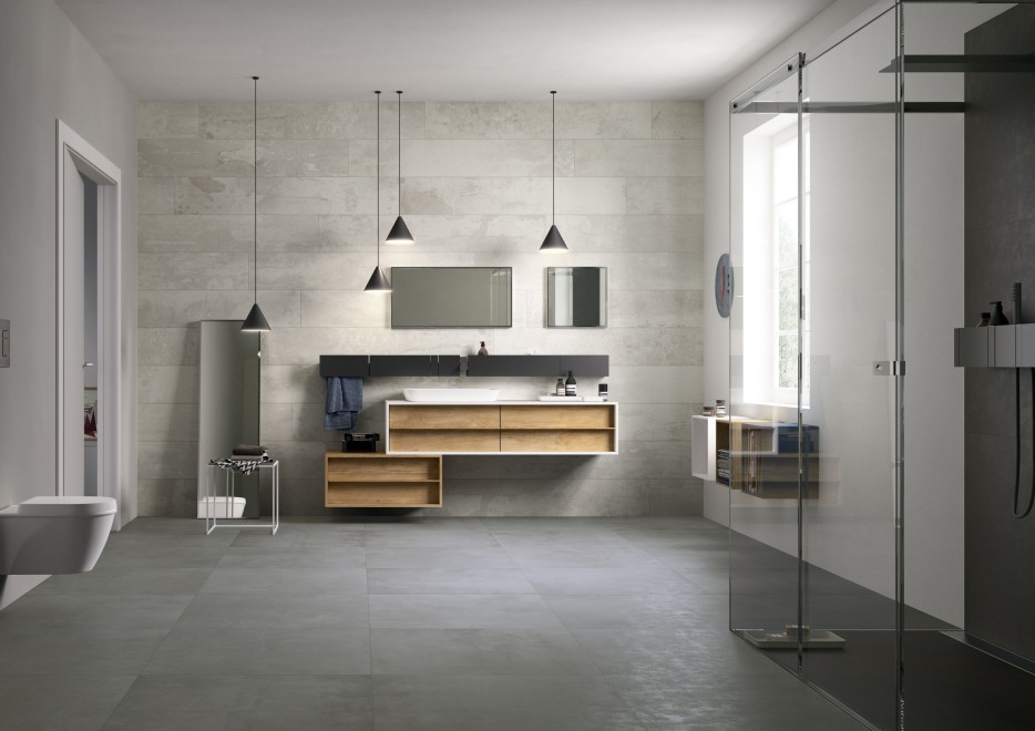 Bathroom_Design-Industry_Ox-Light-75x75_Ox-Dark-75x150_Raw-Light-25x150